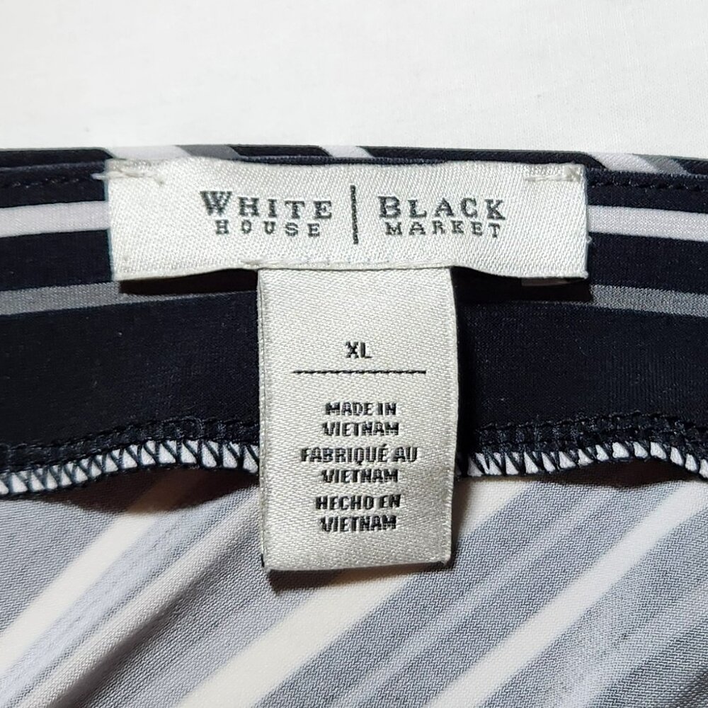 White House Black Market dress sz XL black white gray stripe GUC - Picture 3 of 3